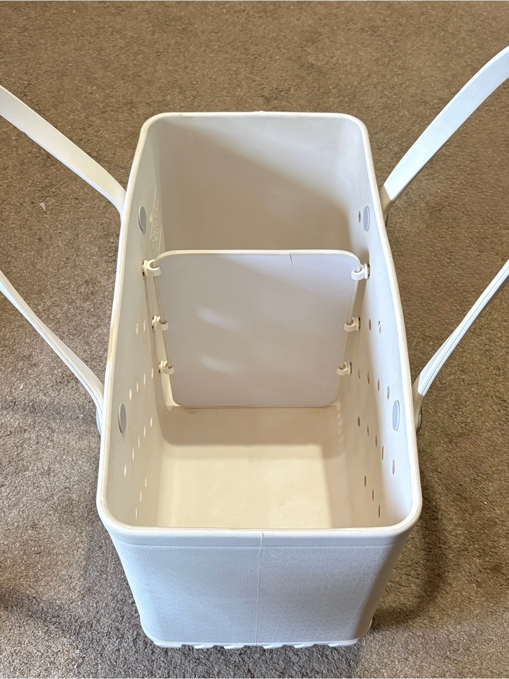 Original XL White Bogg Bag w/ divider NO inner bags- see description - Picture 3 of 10